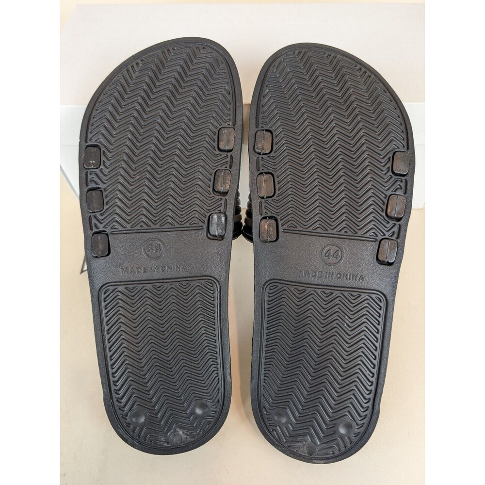 Akademiks Sandals Mens 44 Flip 1.0 Slip On Pool Slides Black Grey Shoes NEW - Picture 9 of 9